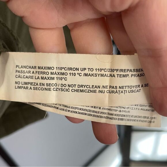 [S] Zara TRF Army Green Button-Down Multicolour Embroidered Beaded Jacket Women - Picture 14 of 16